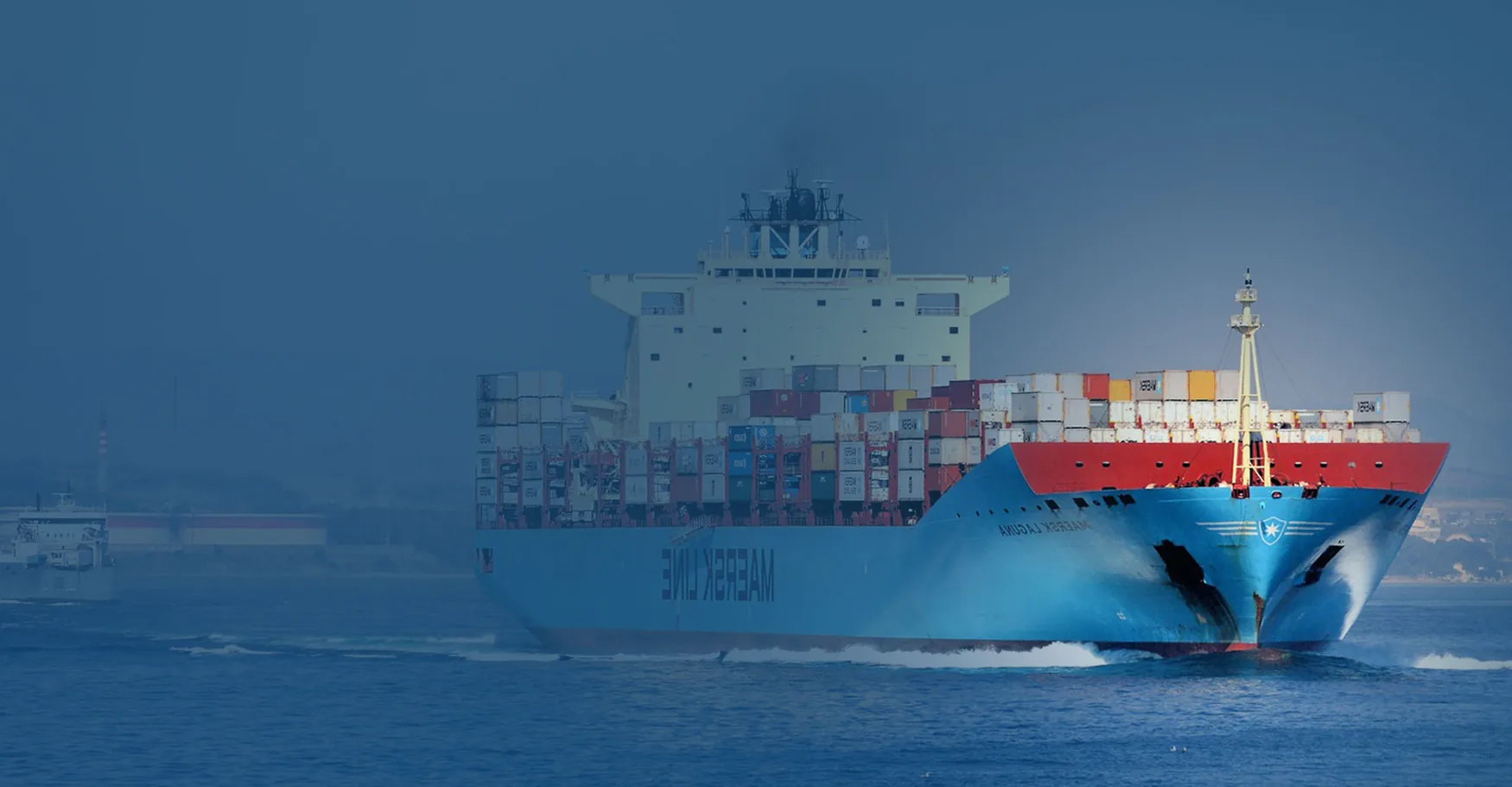 Container vessel at sea